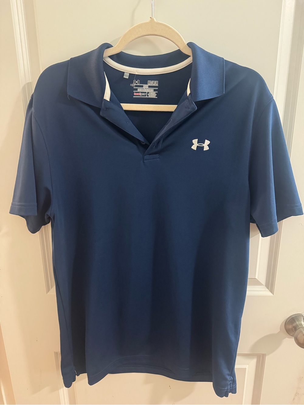Under Armour Men's Navy Polo with White Logo